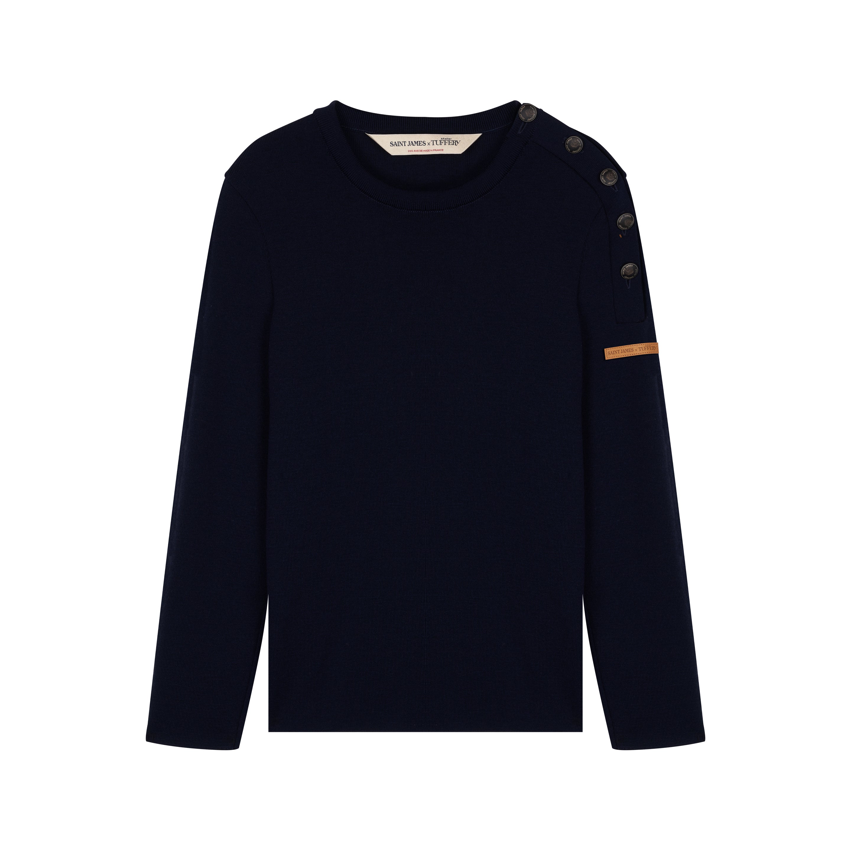 saint-james-x-atelier-tuffery-transmission-pull-marin-femme-laine-m-rinos-marine image 1