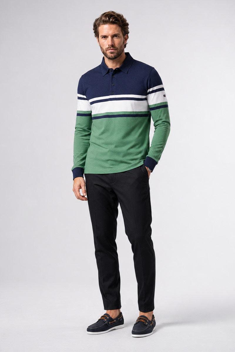 armor-lux-polo-ray-homme-manches-longues-coton-l-ger image 2