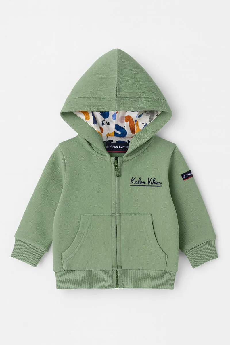 armor-lux-kalon-vihan-sweat-zipp-b-b-coton-capuche image 1