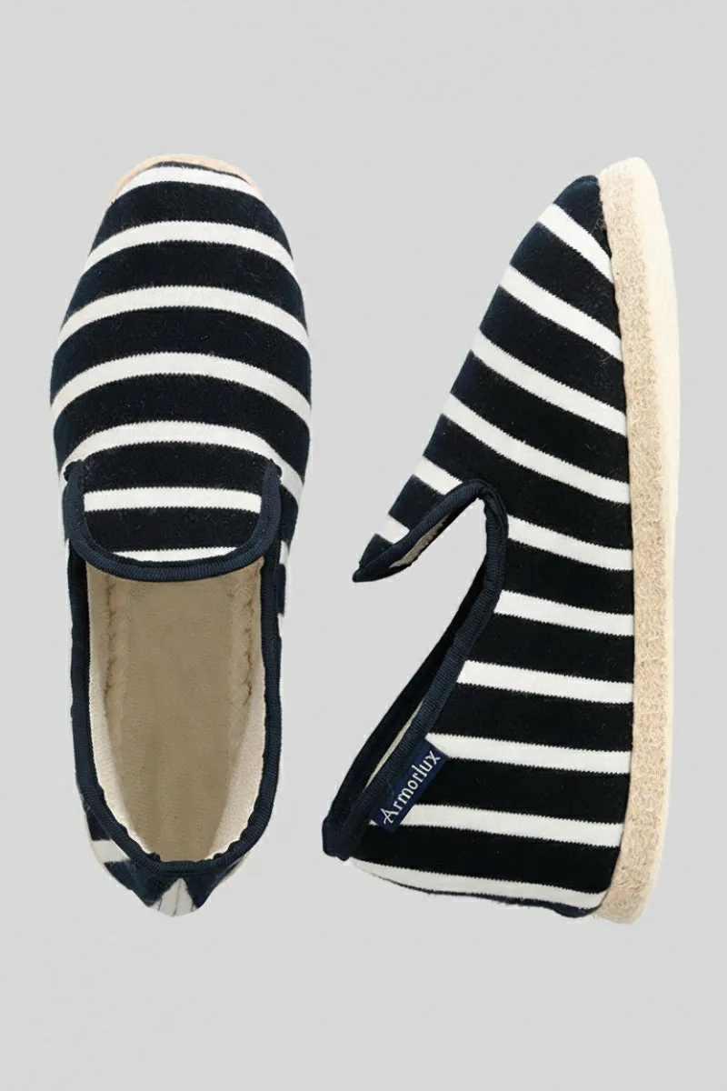 armor-lux-chaussons-charentaises-ray-s-37-43-100-coton-semelle-cr-pe image 1