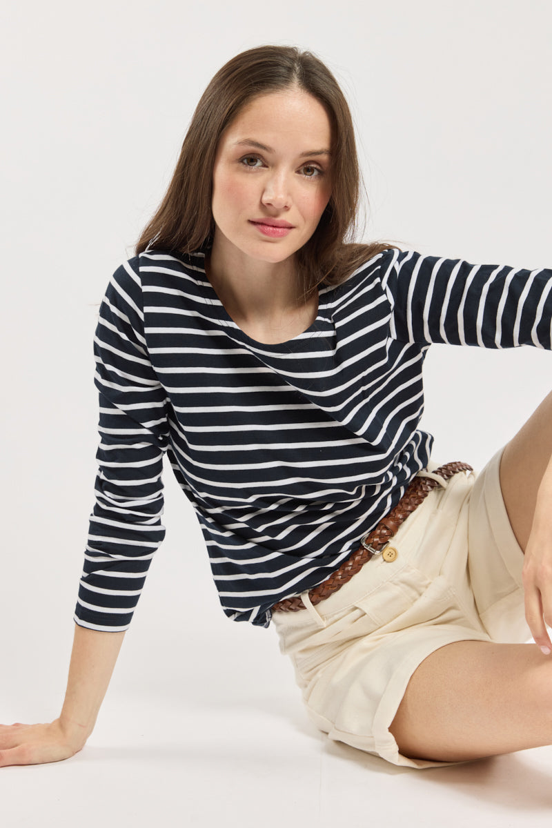 armor-lux-marini-re-plozevet-femme-coton-l-ger-col-bateau image 4