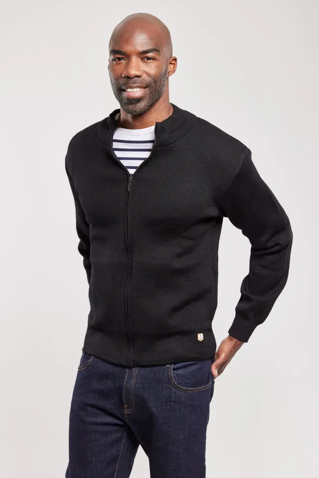 armor-lux-cardigan-plouescat-homme-100-laine-zipp-col-montant image 1