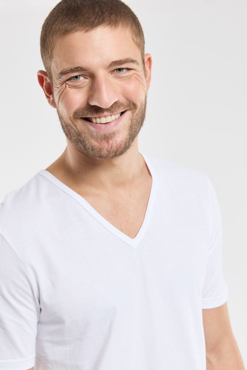 armor-lux-t-shirt-col-v-coton-bio-l-ger-homme image 2