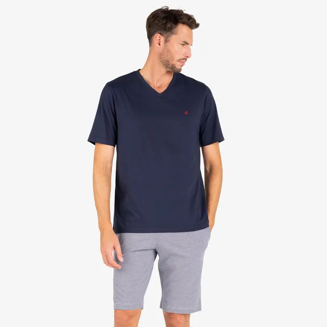 eminence-l-intemporel-pyjama-court-col-v-marini-re-homme image 1