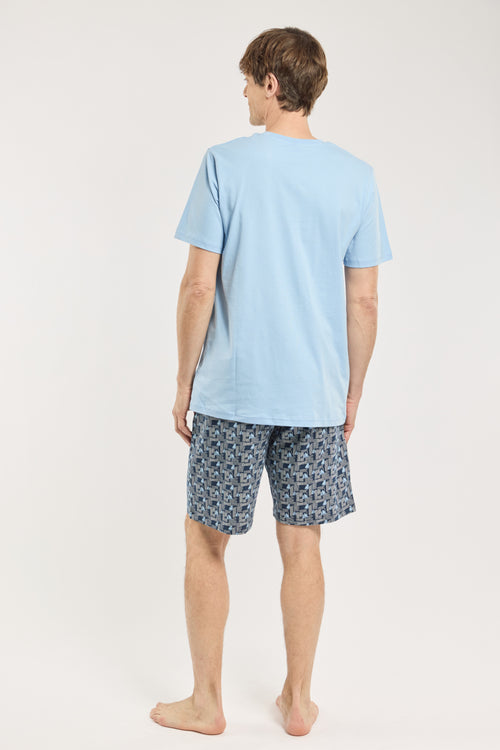 armor-lux-pyjama-court-homme-coton-l-ger-pois image 4