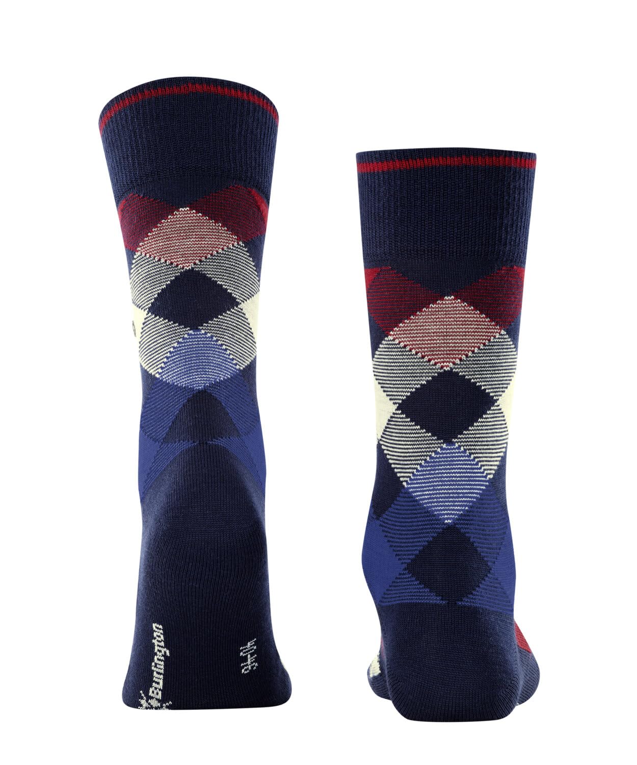 burlington-newcastle-chaussettes-homme-laine-fantaisie-bleu-marine-40-46 image 2