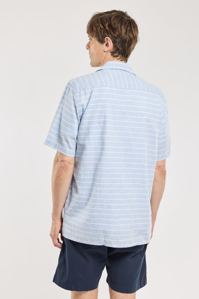 armor-lux-h-ritage-chemise-homme-ray-e-manches-courtes-coton-lin image 4