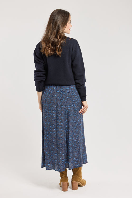 armor-lux-jupe-longue-femme-imprim-l-opard-bleu-cupro image 4