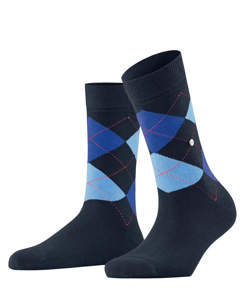 burlington-queen-chaussettes-femme-coton-losanges-bleu-marine-36-41 image 1