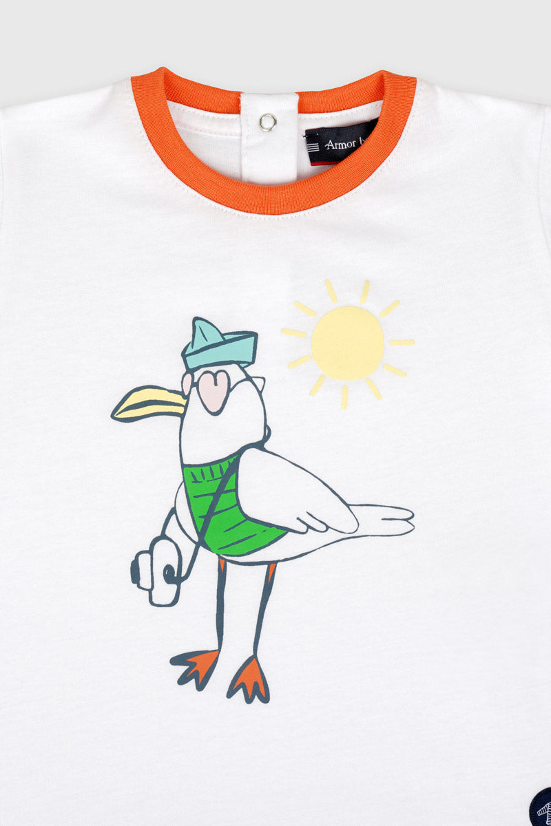 armor-lux-t-shirt-baby-coton-l-ger-manches-courtes-col-rond image 2