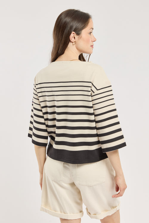 armor-lux-marini-re-amiral-femme-100-coton-interlock-manches-3-4 image 5