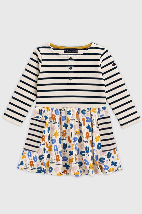 armor-lux-robe-imprim-e-kids-100-coton-manches-longues image 2