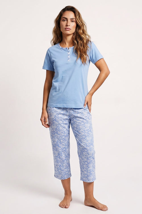 armor-lux-h-ritage-pyjama-capri-femme-fleurs-100-coton image 2