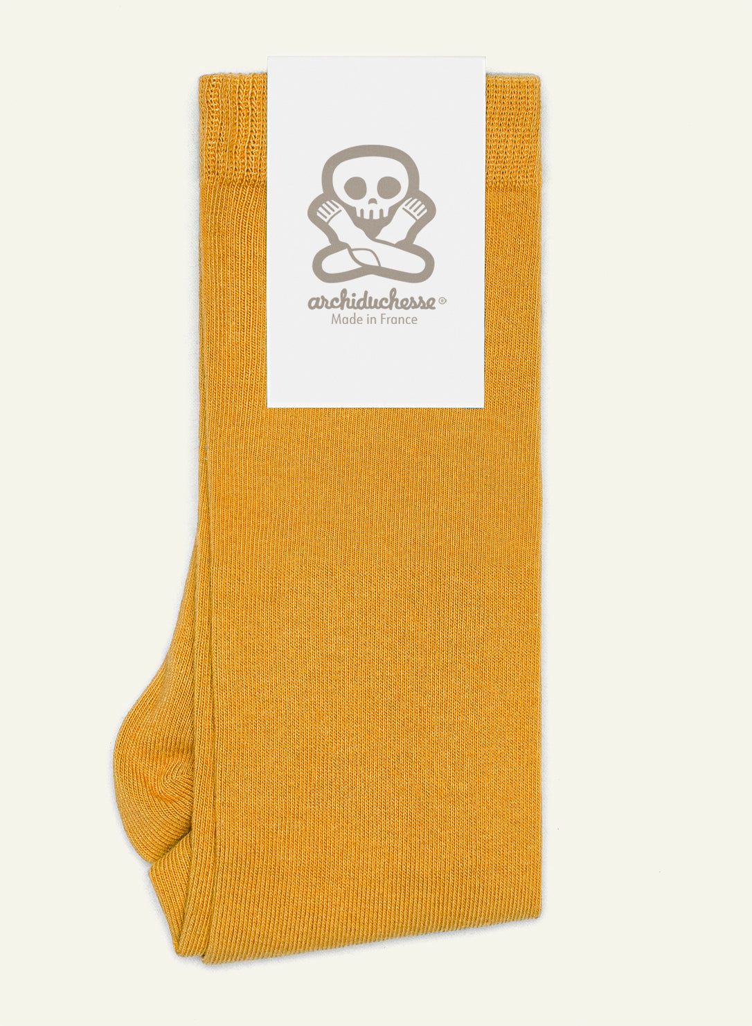 archiduchesse-de-ville-jaune-wayne-chaussettes-coton-mi-mollet image 3