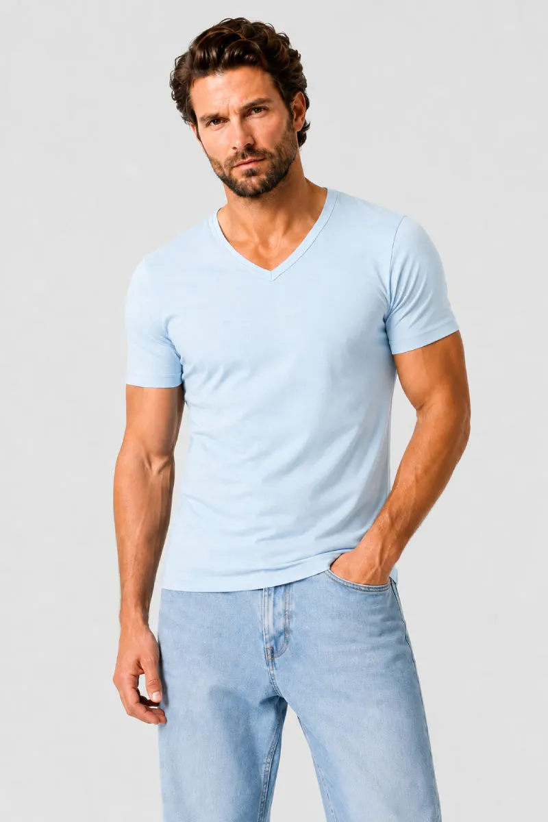 armor-lux-t-shirt-col-v-h-ritage-t-shirt-homme-coton-bio-l-ger image 1