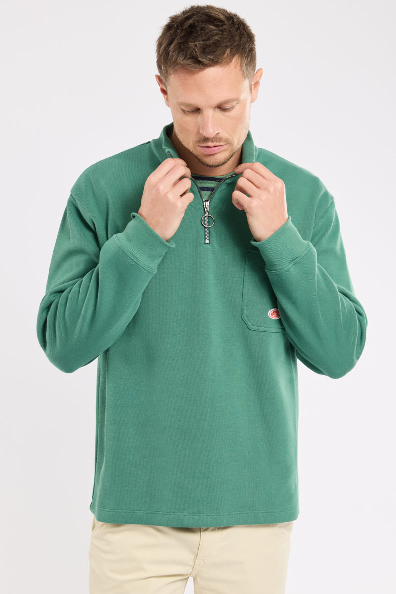 armor-lux-h-ritage-sweat-homme-col-camionneur-coton-pais image 4