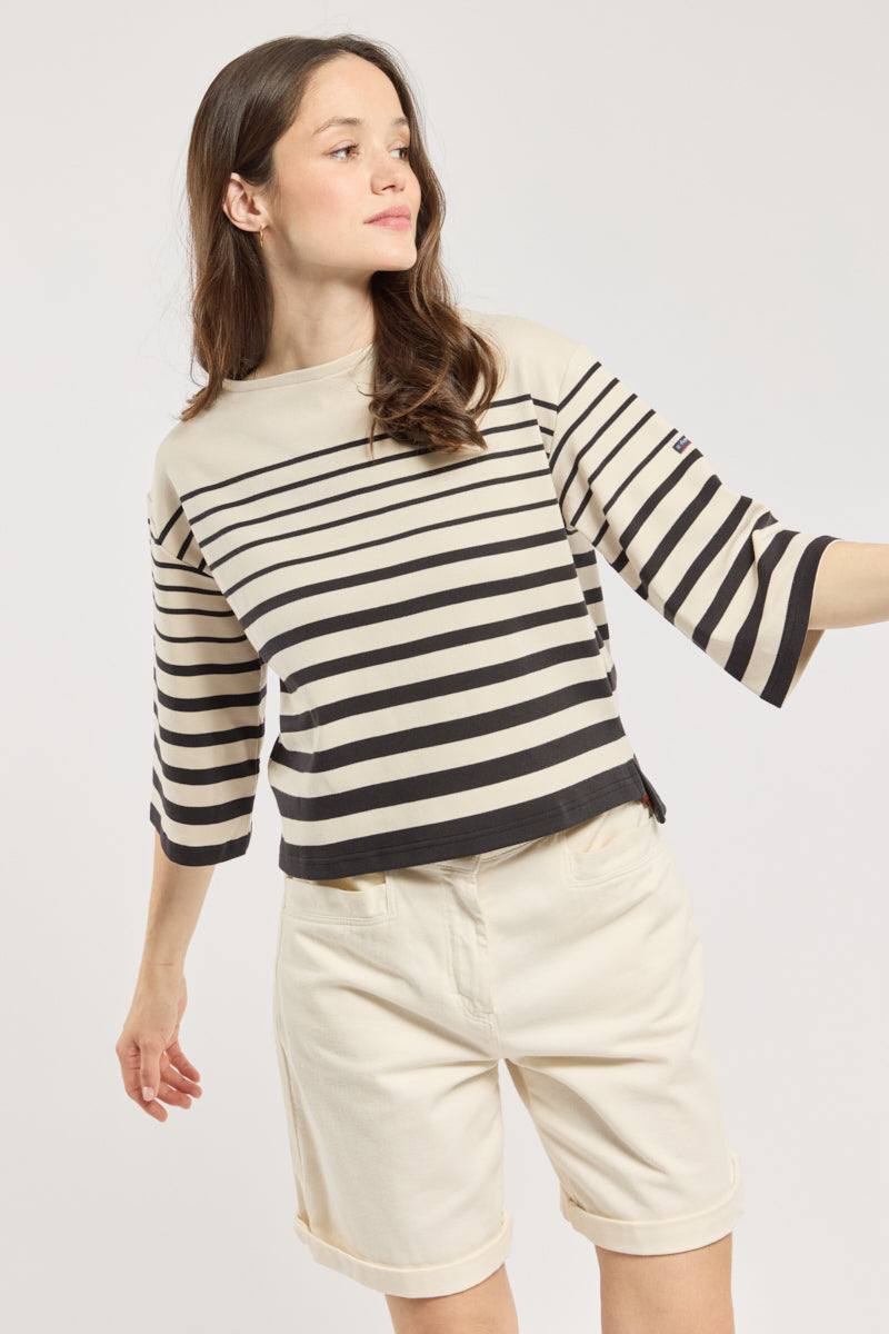 armor-lux-amiral-marini-re-manches-3-4-femme-coton-pais image 5