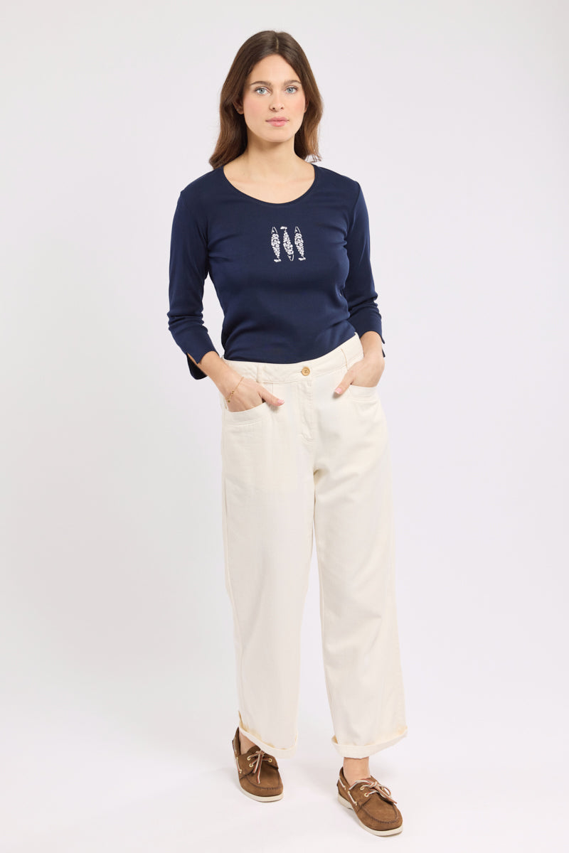 armor-lux-t-shirt-manches-3-4-femme-coton-l-ger image 3
