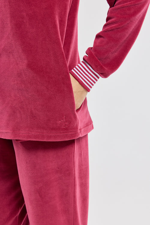 armor-lux-veste-homewear-zipp-e-femme-velours-coton image 4