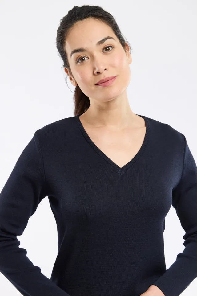 armor-lux-pull-col-v-locmin-femme-laine image 1