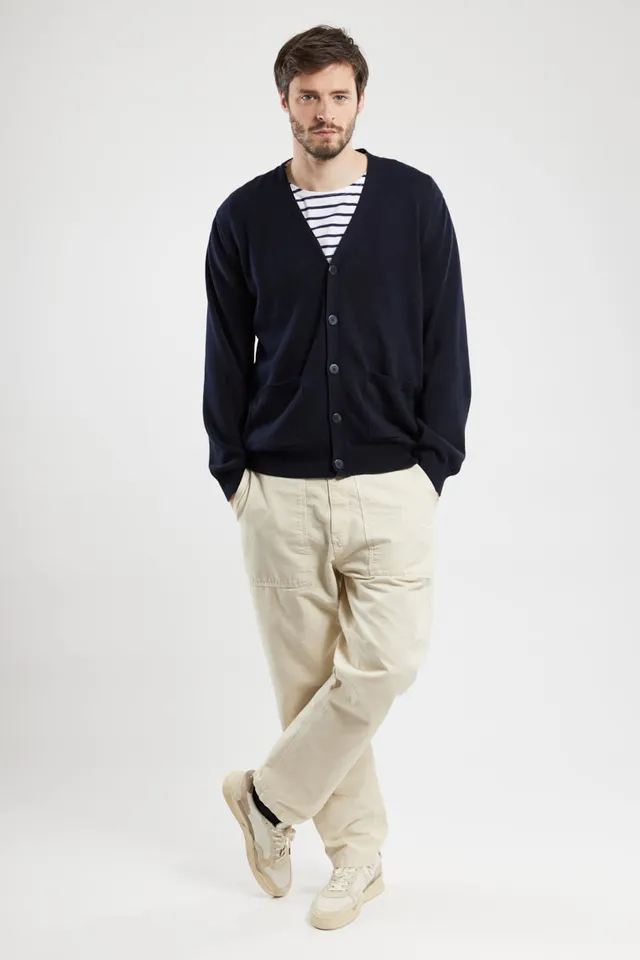 armor-lux-cardigan-homme-coton-coudi-res-col-v image 1