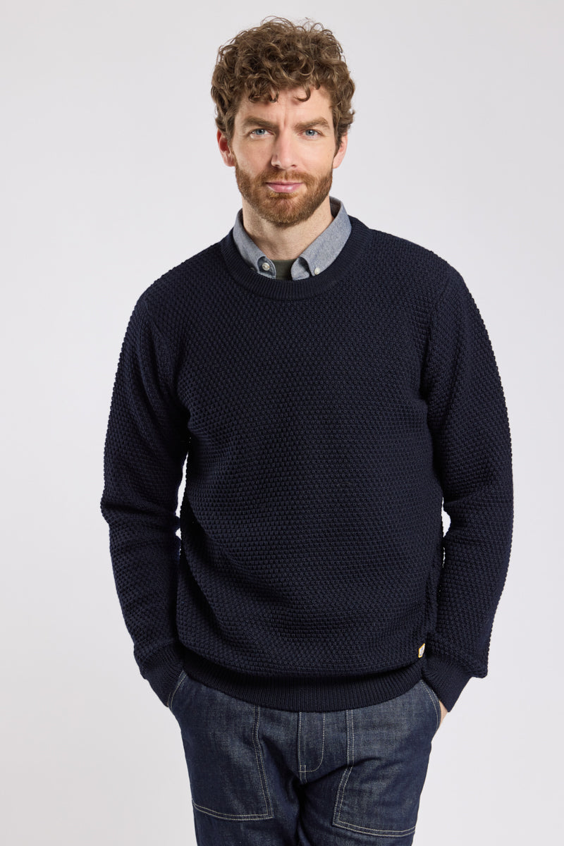 armor-lux-pull-col-rond-heritage-homme-100-laine-point-fantaisie image 1