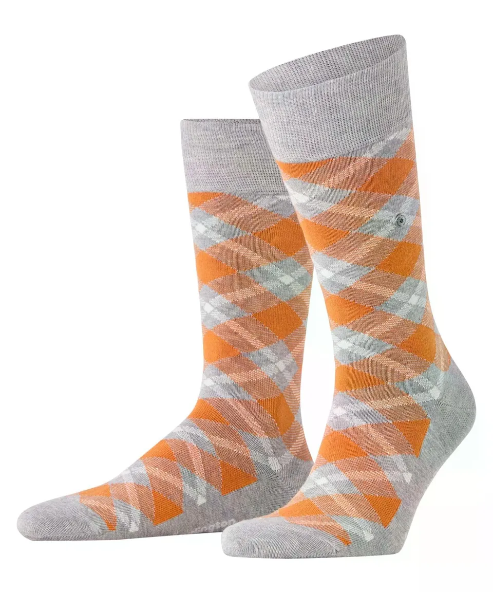 burlington-tartan-chaussettes-homme-gris-light-heather-3223-40-46 image 1