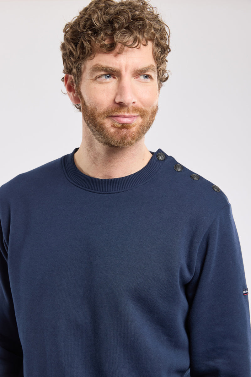 armor-lux-sweat-homme-col-boutonn-coudi-res-coton image 2
