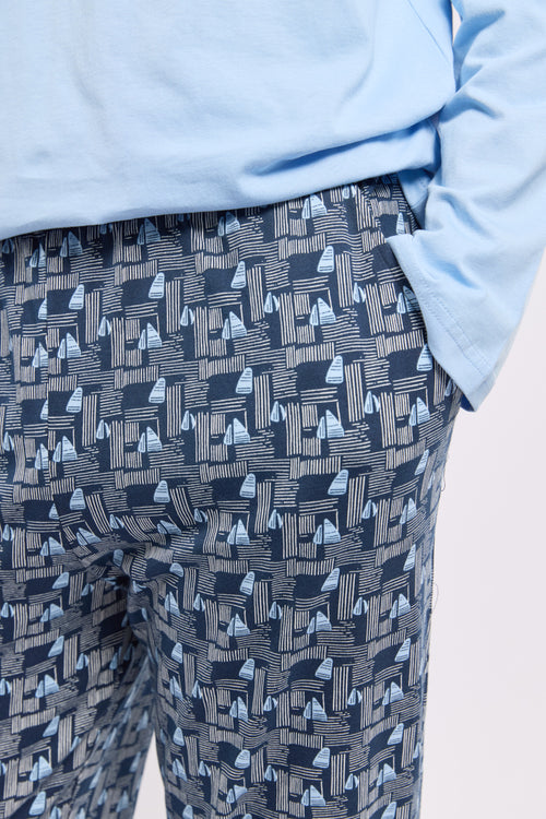 armor-lux-pyjama-homme-pois-g-om-trique-coton-l-ger-manches-longues image 5