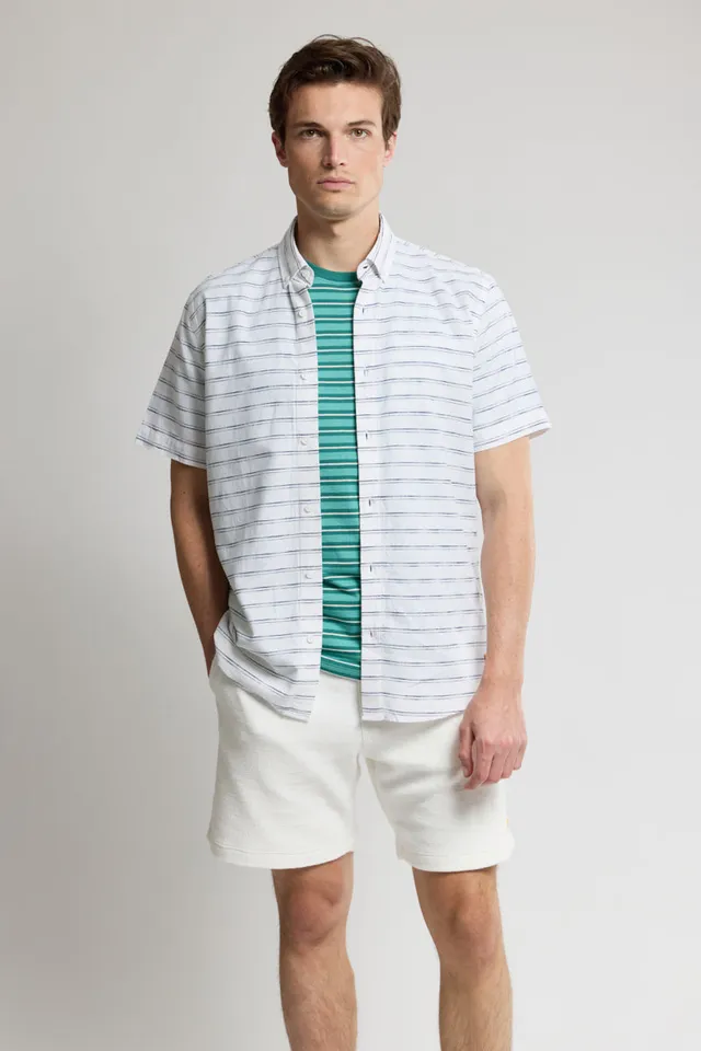 armor-lux-chemise-manches-courtes-lin-et-coton-h-ritage-ray-e-homme image 1