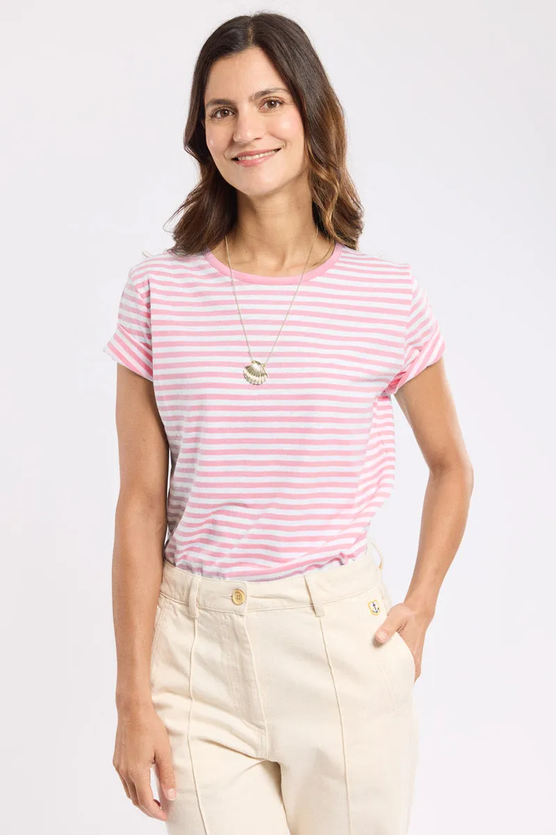 armor-lux-t-shirt-femme-ray-coton-et-lin-coupe-ajust-e image 1