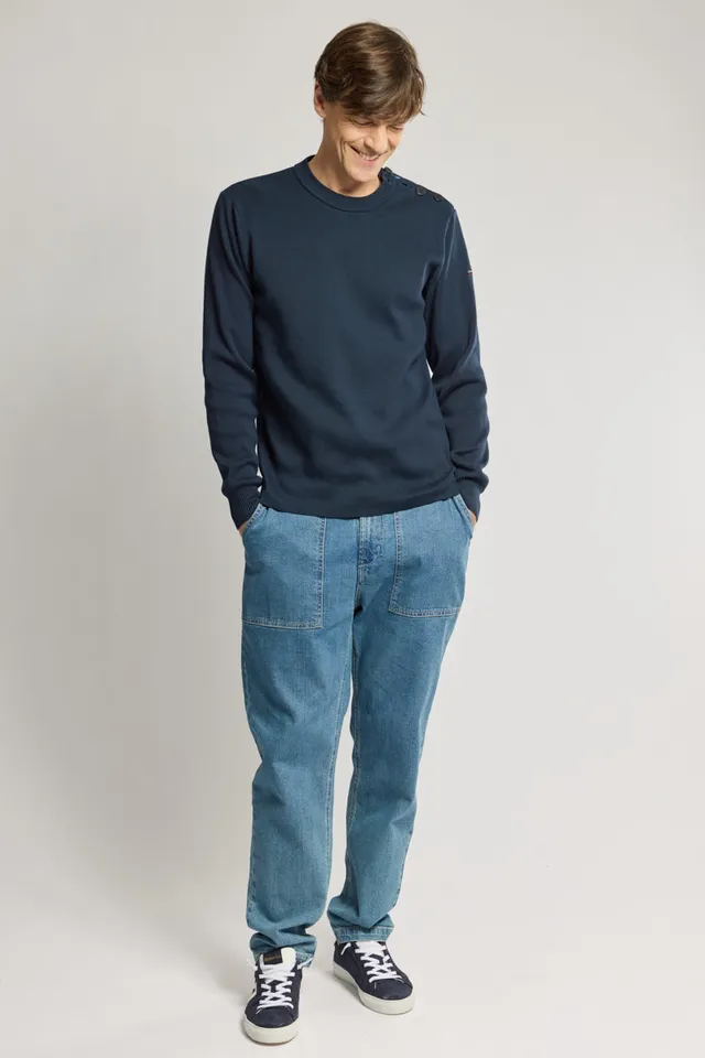 armor-lux-pull-marin-uni-homme-groix-coton image 1