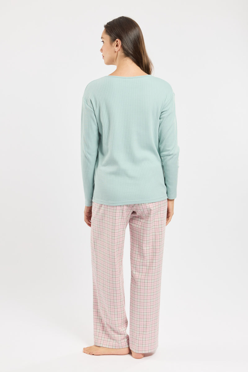 armor-lux-pyjama-droit-femme-t-shirt-manches-longues-pantalon-coton image 3