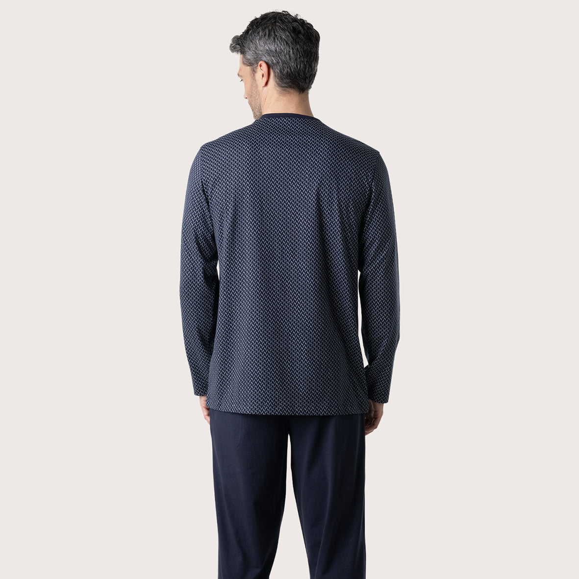 eminence-pyjama-long-homme-business-jersey-coton-marine-chevron image 4
