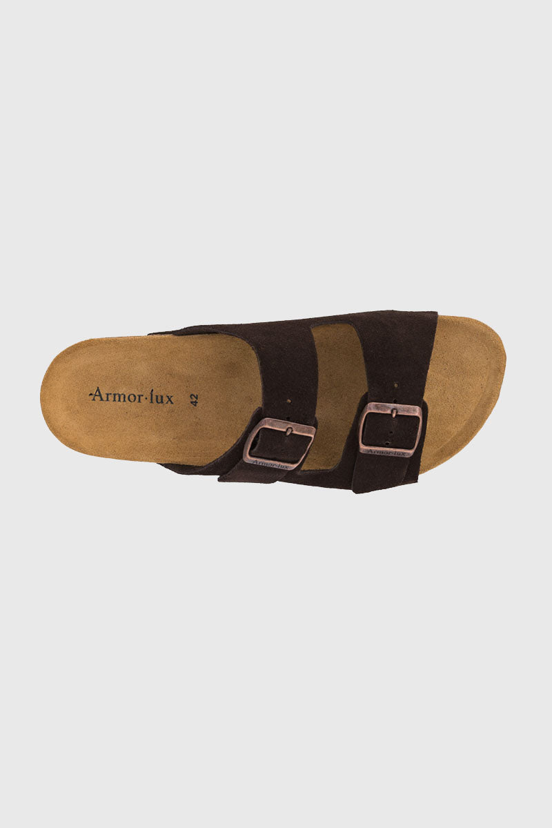 armor-lux-mules-deux-brides-zef-homme-cuir-marron image 2
