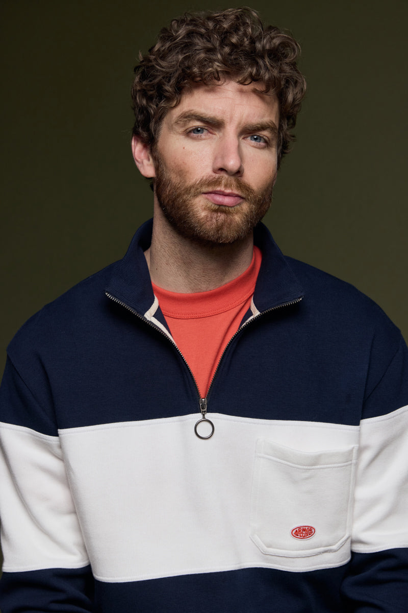armor-lux-heritage-sweat-col-zipp-coton-pais-428g image 2
