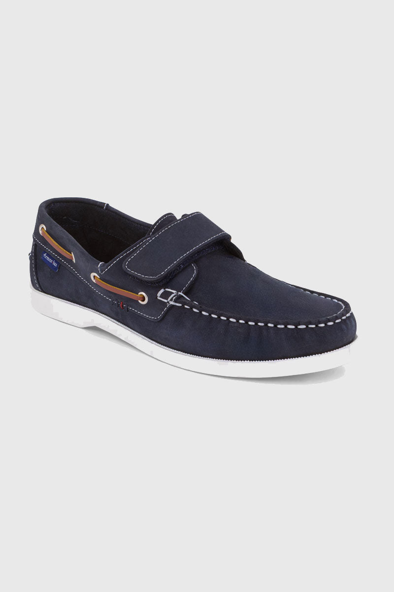 armor-lux-chaussures-bateau-frehalo-homme-cuir-bleu-marine image 2
