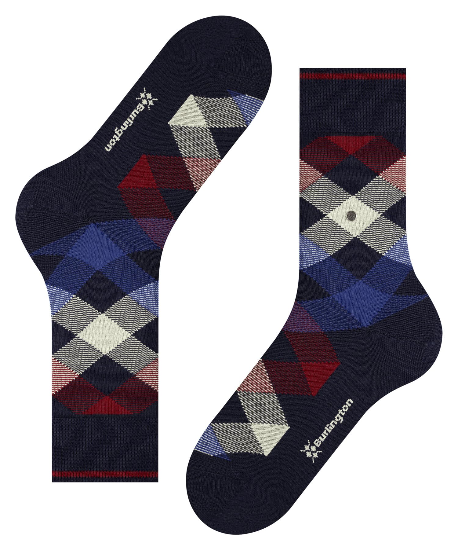 burlington-newcastle-chaussettes-homme-laine-fantaisie-bleu-marine-40-46 image 5
