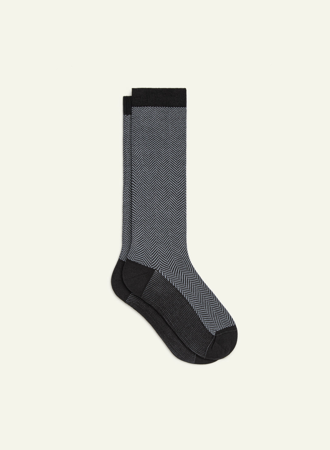 archiduchesse-chevronn-e-grise-chaussettes-fantaisie-mi-mollet-gris image 2