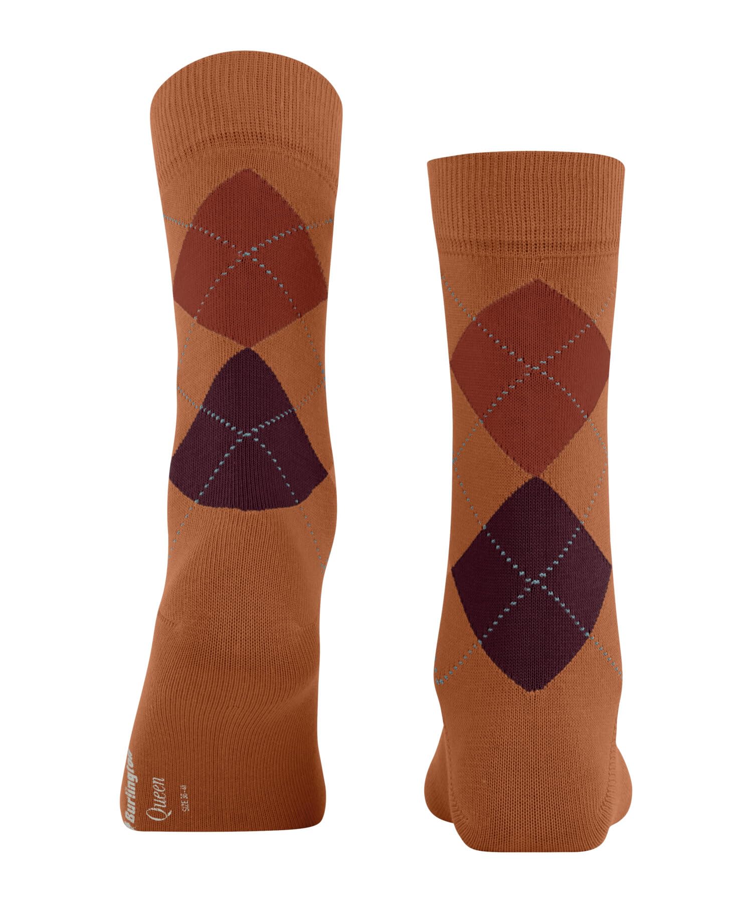 burlington-queen-chaussettes-femme-coton-fantaisie-argyle-orange-hermes-8467-36- image 2
