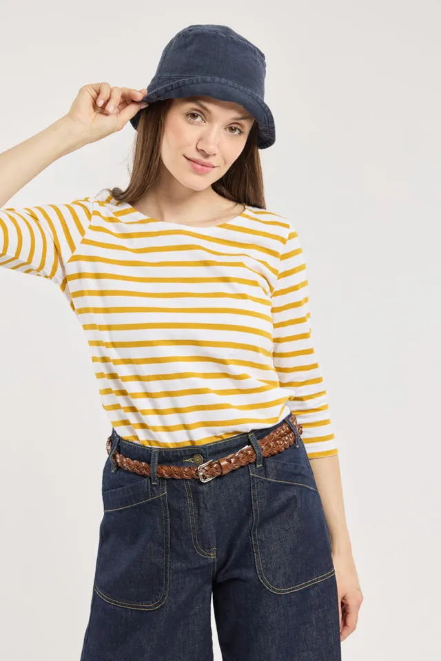 armor-lux-marini-re-femme-manches-3-4-coton-lourd-200g image 1