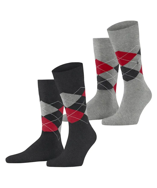 burlington-everyday-argyle-chaussettes-homme-coton-lot-2-paires-gris-oil-melange image 1
