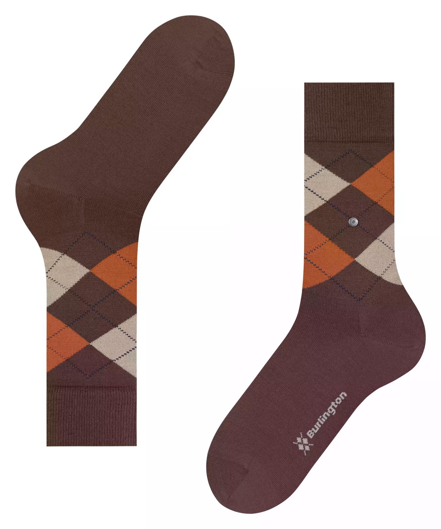 burlington-edinburgh-chaussettes-homme-laine-fantaisie-argyle-marron-hazelnut-52 image 5