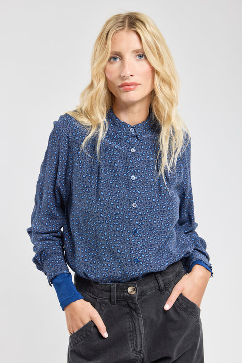 armor-lux-blouse-femme-l-opard-bleu-cupro-viscose-manches-longues-2 image 2