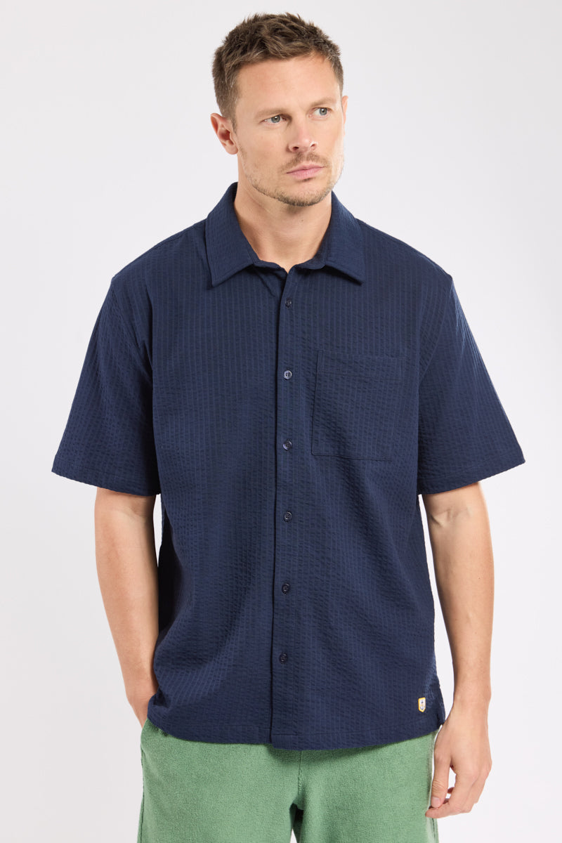 armor-lux-chemise-manches-courtes-homme-maille-gaufr-e image 3