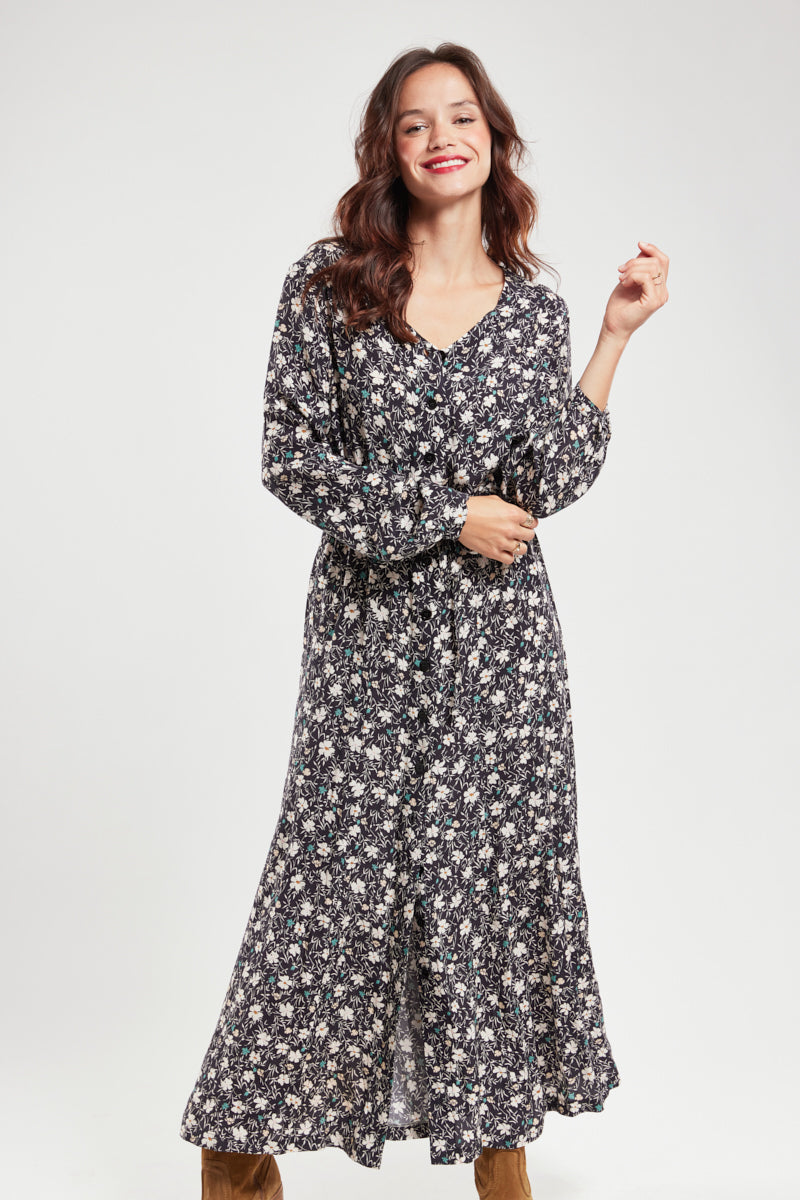 armor-lux-robe-longue-fleurie-femme-cupro-viscose image 4