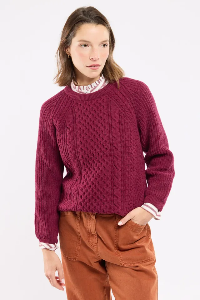armor-lux-pull-irlandais-femme-laine-torsad-e-col-rond image 1