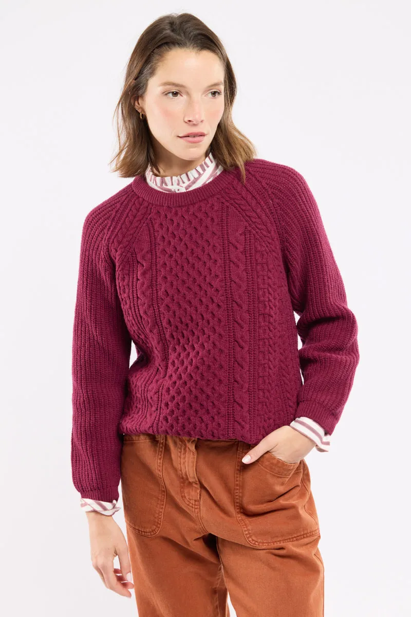 armor-lux-pull-irlandais-femme-laine-torsad-e-col-rond image 1