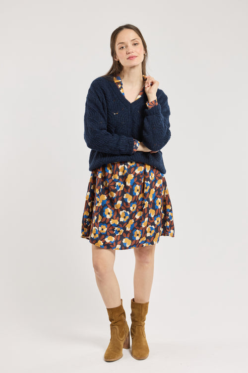armor-lux-deauville-pull-femme-col-v-ajour-75-laine image 4