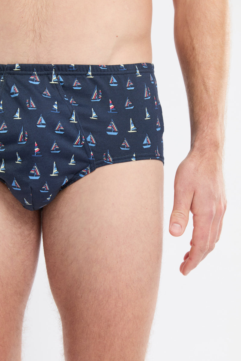 armor-lux-slip-ouvert-homme-motifs-bateaux-coton-bio image 2